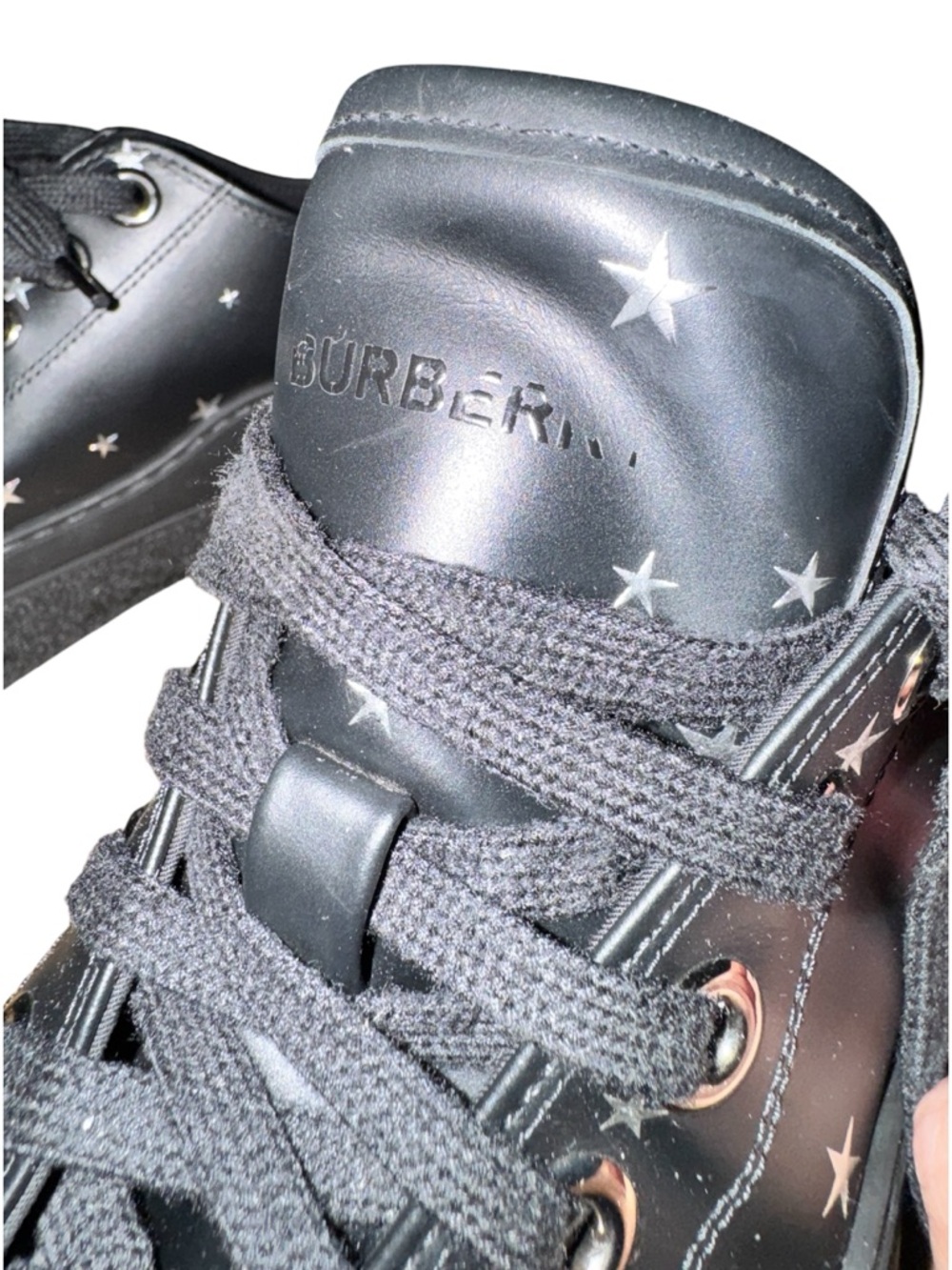Burberry Jack Star Leather Sneaker Black Size 38.5 Used with flaws - Picture 10 of 15